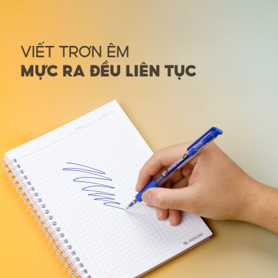 Combo 5/10/20 Bút bi Thiên Long TL-025 ngòi 0.8mm mực xanh đỏ đen có tấm đệm mềm giúp cầm êm tay và giảm trơn khi viết