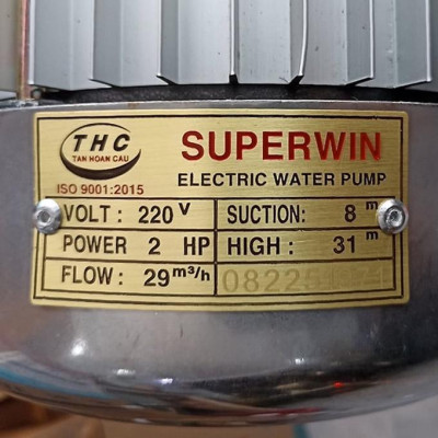 MÁY BƠM CAO ÁP SUPERWIN SP-1500 2HP THC - HÀNG CHÍNH HÃNG