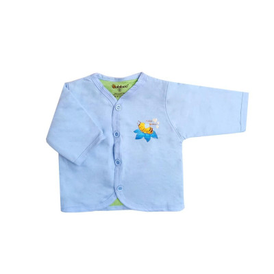 Sơ sinh -Áo màu nỉ tay dài Cotton 2 lớp BABIBOO -  BB66