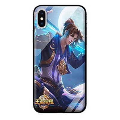 Ốp lưng kính cường lực cho iPhone XS Anime Chàng Trai Kiếm Xanh - Hàng chính hãng