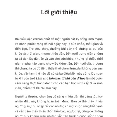 Làm Chủ Tiền Bạc Từ Khi Còn Đi Học (TRE)
