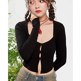 DOTTIE - Áo khoác tay dài cách điệu - Đen - T0802