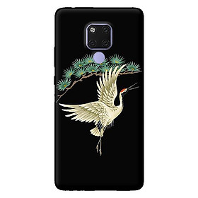 Ốp in cho Huawei Mate 20 Hạc Trắng Nền Đen - Hàng chính hãng