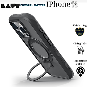 Ốp Lưng Sạc Từ Tính Có Chân Đế cho iPhone 16 Pro/ 16 Pro Max LAUT Crystal-M, chính hãng Germany_ Hàng chính hãng