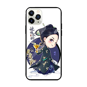 Ốp lưng kính cường lực cho iPhone 11 Pro Nền Cô Gái Áo Dài - Hàng Chính Hãng
