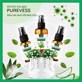 Xịt khử mùi giày Purevess tinh chất bạc hà the mát