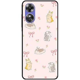 Ốp lưng cho Oppo A15 - A15s - Oppo A35 4G - A17 - A17K - Oppo A57 - A95 5G - Nơ Và Thỏ - Hàng Chính Hãng