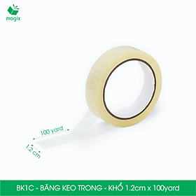  BK1C - Block 12 cuộn băng keo trong khổ 1.2cm x 100yard - Băng dính văn phòng, trường học
