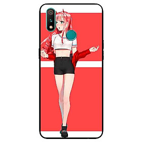 Ốp Lưng in cho Realme 3 Mẫu Cô Gái Nền Hồng Anime - Hàng Chính Hãng