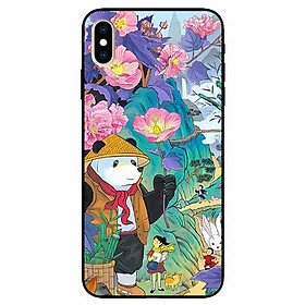 Ốp lưng dành cho Iphone Xs Max mẫu Gấu Cầm Hoa