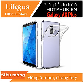 Ốp lưng dẻo dành cho Samsung Galaxy A8 Plus 2018 hiệu Ultra Thin mỏng 0.6mm chống trầy - Hàng chính hãng