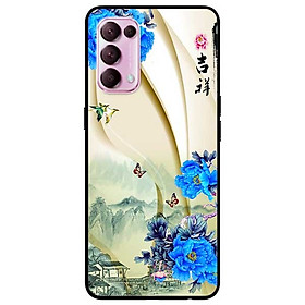 Ốp lưng dành cho Oppo Reno 5 mẫu Hoa Xanh và Bướm