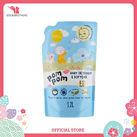 Nước giặt xả Pom Pom Newborn dạng túi 1.2L