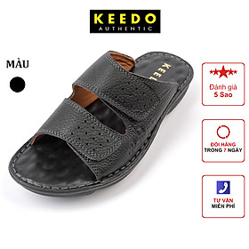Dép nam hai quai da bò xịn thương hiệu KEEDO KD2171