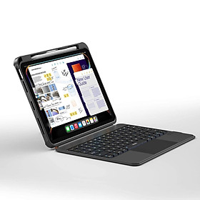 bao da bàn phím cho iPad A16 Gen 11 / Gen 10 / Pro 11 M2 M3 M4 Pro 11 2020/21/22 Air 4/5/6/7 M2 M3 bluetooth V5.3 tích hợp trackpad / touchpad hiệu WIWU WK007 - Bàn phím từ tính nam châm tháo rời, tích hợp giá đỡ - Hàng nhập khẩu