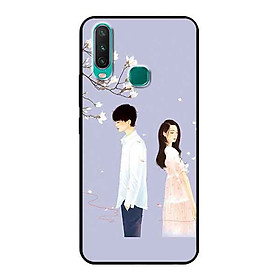 Ốp Lưng in cho Vivo Y12 Mẫu Cặp Đôi Nền Tím - Hàng Chính Hãng