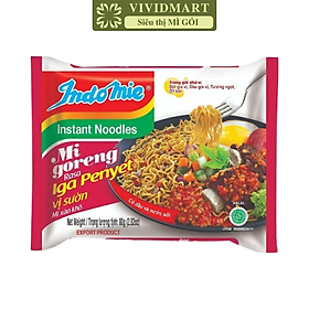INDOFOOD - Mì xào khô Indomie Goreng vị Sườn, Mì Indomie vị Sườn, Mì xào Indomie, Mì Indomie Indonesia (80g/gói)