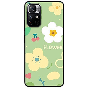 Ốp lưng dành cho Xiaomi Redmi Note 11 5G - Redmi Note 11T - Redmi Note 11S mẫu Hoa Nền Xanh Cherry