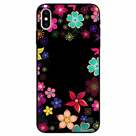 Ốp lưng dành cho Iphone X / Xs mẫu Hoa Đủ Sắc Nền Đen