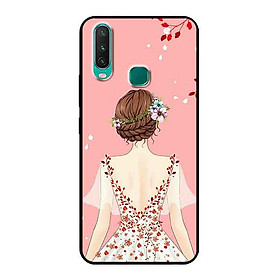 Ốp Lưng in cho Vivo Y15 Mẫu Cô Gái Váy Hồng - Hàng Chính Hãng