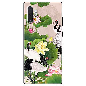 Ốp lưng in cho Samsung Note 10 Plus Mẫu Sen Và Hạc