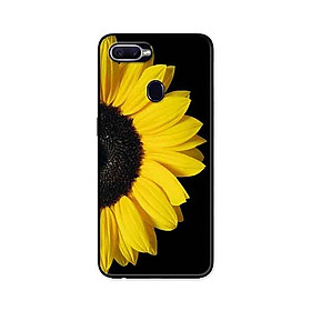 Ốp Lưng in cho Oppo F9 Mẫu Hoa Hướng Dương Nền Đen - Hàng Chính Hãng
