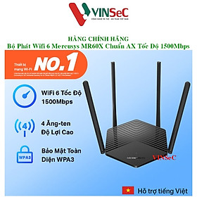 Bộ Phát Wifi 6 Mercusys MR60X Chuẩn AX Tốc Độ 1500Mbps - Hàng Chính Hãng
