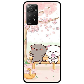 Ốp lưng cho Redmi Note 11 4G - Redmi Note 12 - Redmi Note 12 Pro - Redmi Note 12 Pro 5G - Cặp Đôi Mèo Hái Hoa - Hàng Chính Hãng