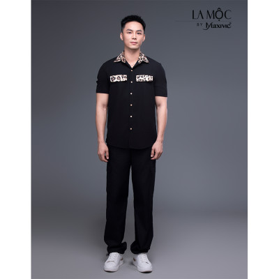 Quần nam kaki đen túi hộp rút ống