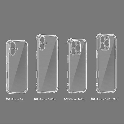 Ốp lưng dành cho iPhone 16e , iPhone 16 Pro , iPhone 16 Plus , iPhone 16 Pro Max dẻo trong suốt chống sốc 4 góc cao cấp - hàng chính hãng