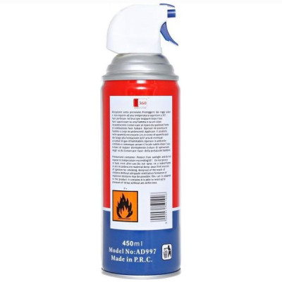 Bình xịt vệ sinh máy ảnh, bàn phím, bo mạch máy tính 450ML- Bình xịt khí nén đa năng dùng cho máy quay, ống kính, điện thoại DRU - Hàng Chính Hãng