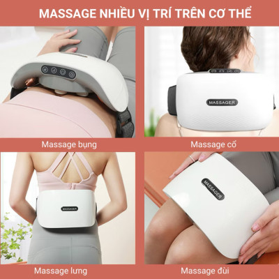Đai Massage Bụng Hỗ Trợ tan Mỡ Bụng, Xoa Bóp Cùng Lúc Làm Nóng, Mát Xa Cổ Vai Lưng Đùi Megou TY-308 BH 1 Năm - Podi92
