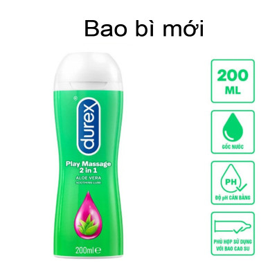 Gel Massage Durex 2 in 1 Hương Thơm Lô Hội - Mát Xa Toàn Thân - Bôi Trơn Quan Hệ + BCS Jex (1c) - Che Tên Sản Phẩm