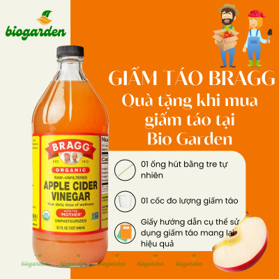 Dấm táo BRAGG Hữu cơ Nhập khẩu USA chai 946ml
