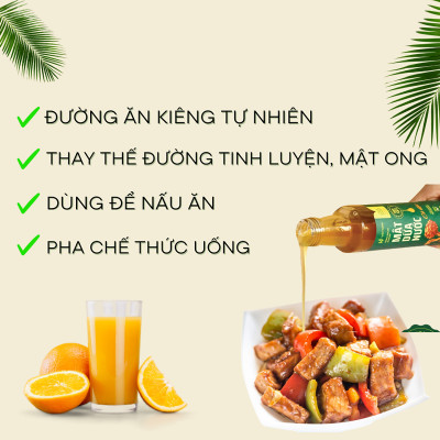 Mật Dừa Nước Vietnipa 375g Dùng Thay Thế Đường Tinh Luyện,  Chỉ Số Đường Huyết Thấp Tốt Cho Người Tiểu Đường, Ăn Chay, Ăn Kiêng