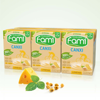 Thùng Sữa đậu nành Vinasoy Fami Canxi vị Phô Mai ( 200ml x 36 Hộp )