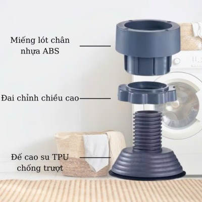 Bộ 4 Chân Chống Rung Kê Máy Giặt, Chân Kê Máy Giặt Tủ Lạnh Cao Cấp – Tiện Lợi, Dễ Dàng Vệ Sinh - HÀNG CHÍNH HÃNG MINIIN
