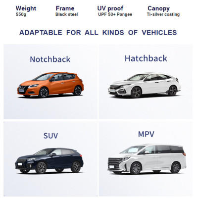 Ô che nắng, chắn tia UV kính lái ô tô đa năng - Chất liệu: (vải dù) keo bạc titan - Kích thước: 80x145cm