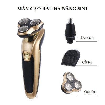 Máy Cạo Râu 3in1 Tỉa Lông Mũi Cạo Râu Cắt Tóc Mai Đa Chức Năng