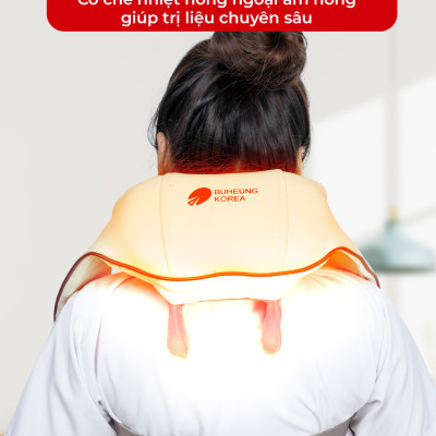 Máy Massage Cổ Vai Gáy Buheung MK-332 Nhiệt Hồng Ngoại, Pin Sạc, BH chính hãng 12 tháng