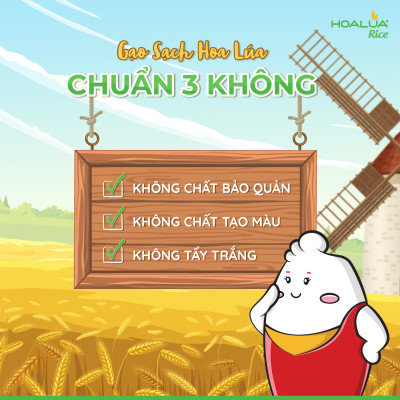 Gạo Hoa Lúa Xanh - Túi 5kg - Tơi xốp, mềm cơm, dẻo ít, thơm nhẹ