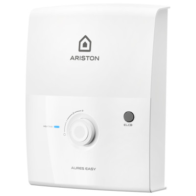AURES EASY 4.5P Máy nước nóng trực tiếp Ariston AURES EASY 4.5P Bơm trợ lực, Cầu dao chống rò điện ELCB, Vỏ chống thấm [Hàng Chính Hãng]