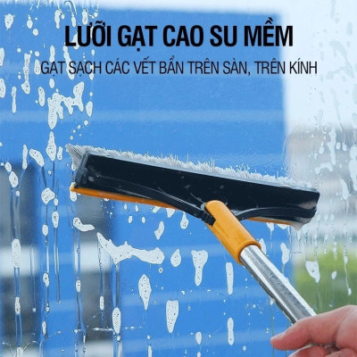 Combo Dọn Nhà 3 Món : Chổi Chà Cọ Nhà Vệ Sinh + Chổi Quét Trần Nhà + Bàn Chải Khe Hẹp - Hãng dododios