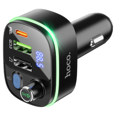 Tẩu Sạc Nhanh Hoco E62 PD20W + QC3.0 Bluetooth V5.0, USB, Đài Fm Có LCD Hàng Chính Hãng