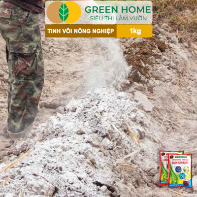 Tinh Vôi Nông Nghiệp Greenhome, Bao 1kg, Cải Tạo Đất, Sạch Nấm Bệnh, Bổ Sung Vi Lượng Giúp Lá To, Quả Nặng