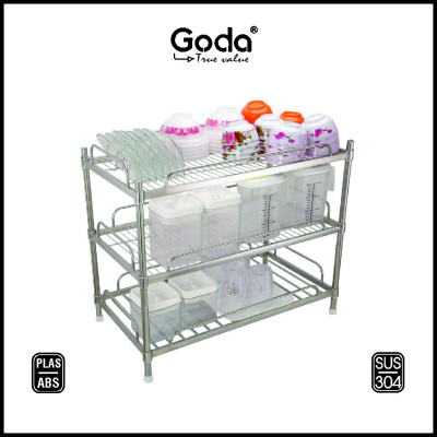 Kệ Inox 304 Úp Chén Dĩa 3 Tầng Goda - GD-116