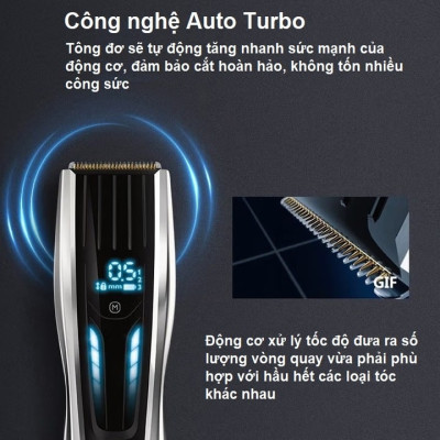 Tông đơ cắt tóc cao cấp nhãn hiệu Philips HC9450/15 công nghệ DualCut tích hợp 2 lưỡi cắt - Hàng Nhập Khẩu
