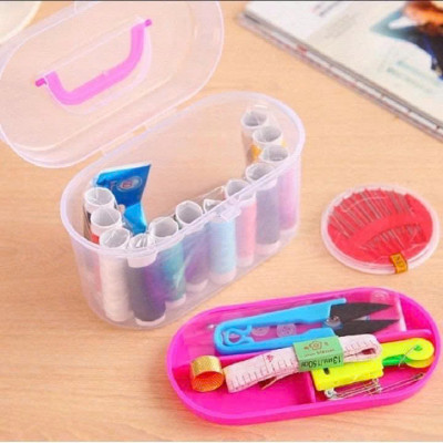 Bộ Kim Chỉ May Vá Đa Năng 2 Tầng – Có Kéo, Kim, Chỉ Nhiều Màu, Thước, Khuy Áo