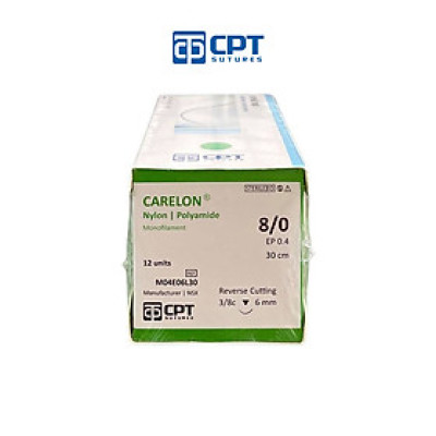 Chỉ phẫu thuật không tiêu CPT Carelon Nylon số 8/0 - M04E06L30