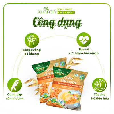 Cháo Yến Mạch Thịt Gà & Đông Trùng Hạ Thảo Xuân An Gói 40G ( Mua 6 Gói Tặng Kèm 1 Gói)